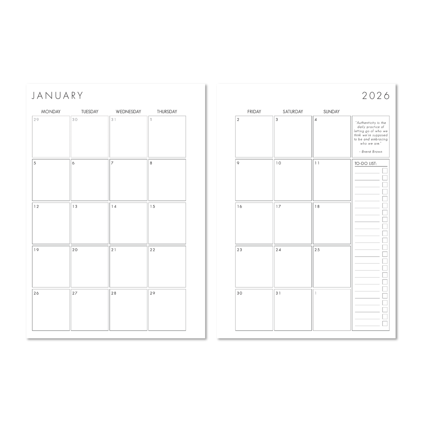 Alexa Lily | The Monthly Edit 2026 Planner