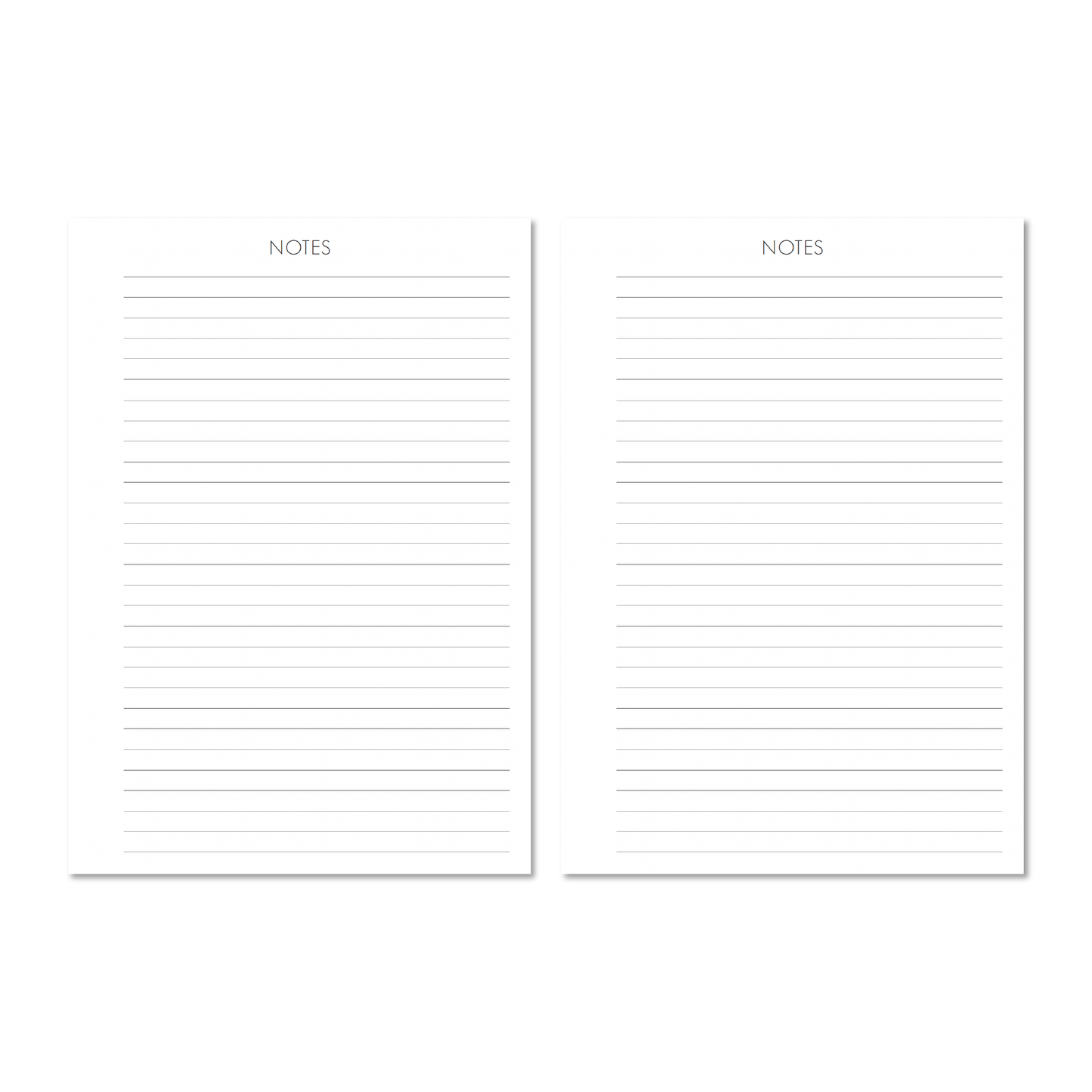 The Monthly Edit - 2025 Planner note pages with lined sections for writing notes by Alexa Lily