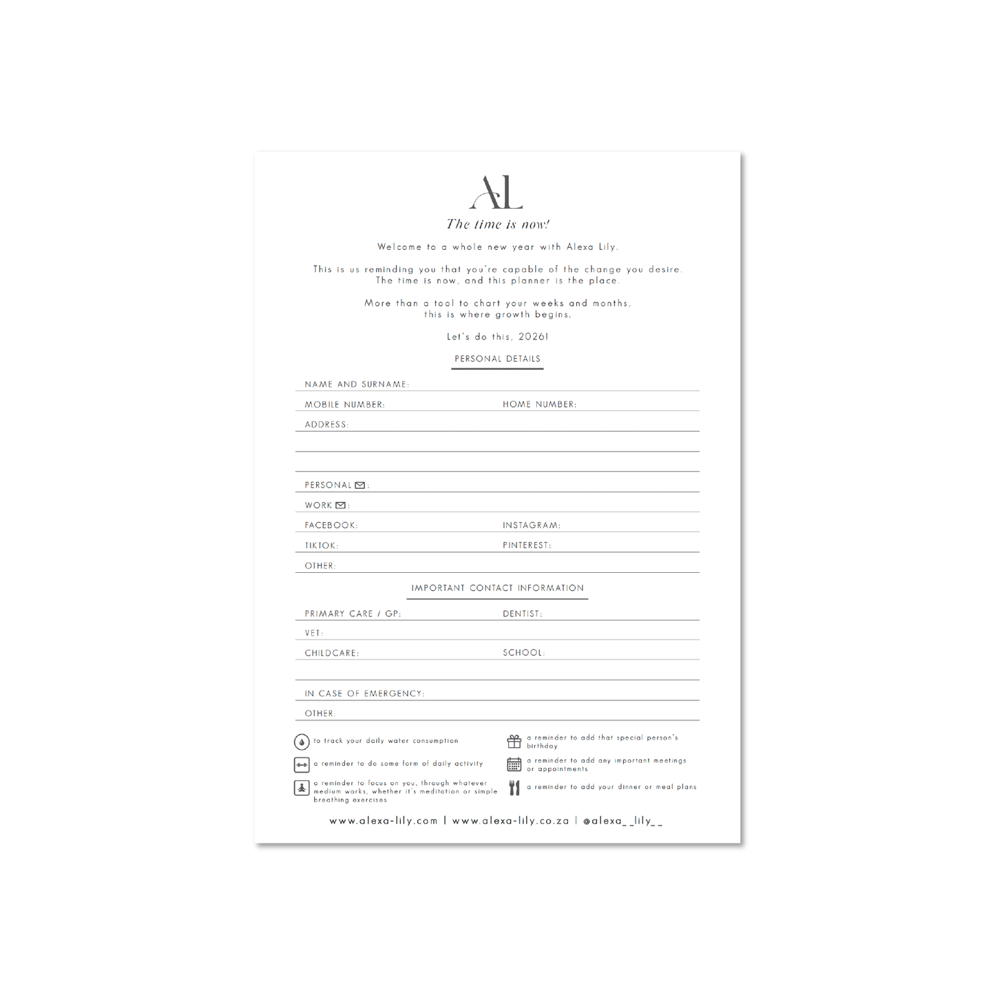 Alexa Lily | The Daily Edit 2026 Planner