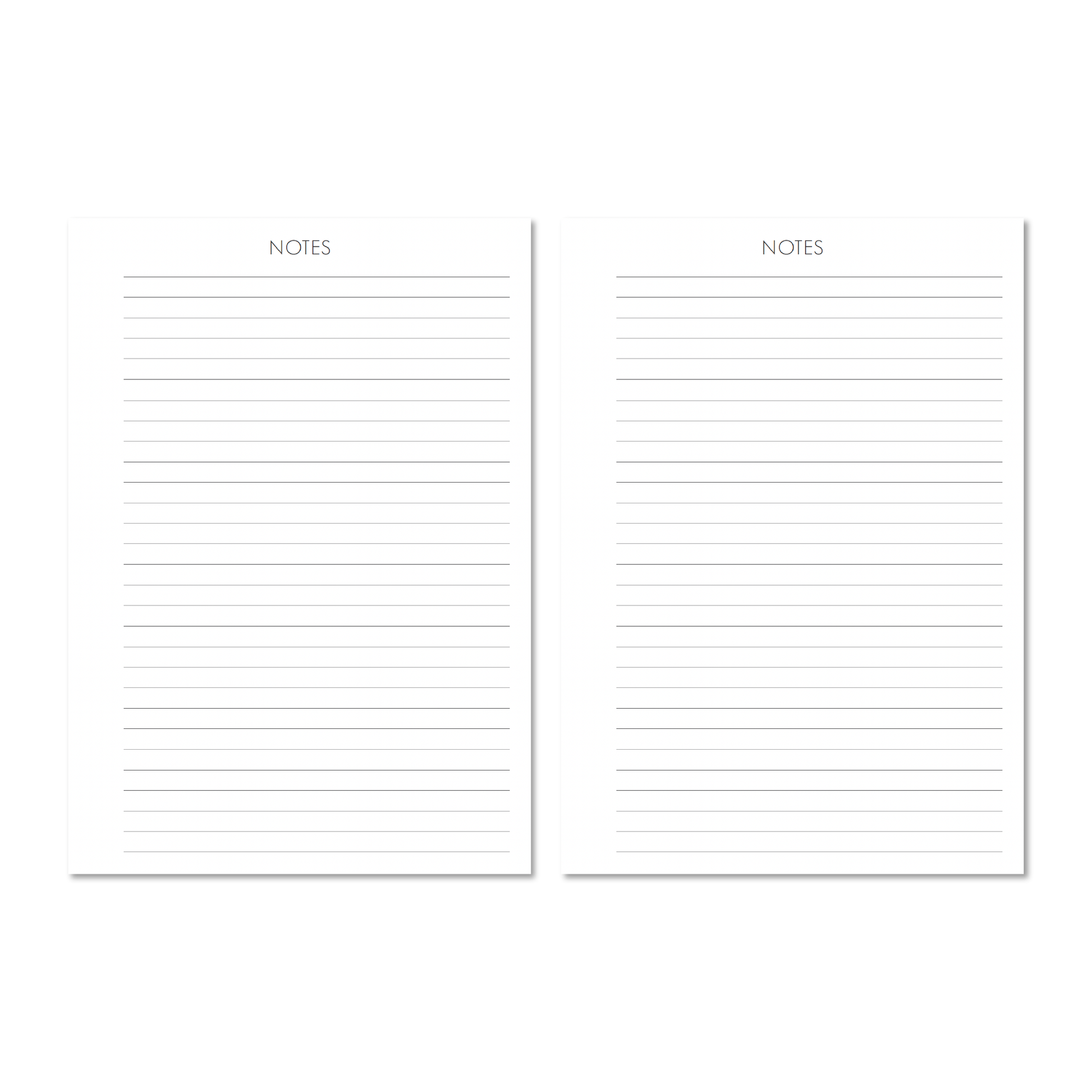 The Monthly Edit - 2025 Planner note pages with lined sections for writing notes by Alexa Lily